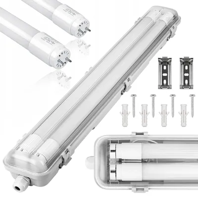 Obrázok produktu pre LED svietidlo do vlhkých priestorov, 60 cm, IP65, pre 2 LED trubice T8 s pätkou G13, jednokomorové