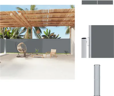 Produktbild von vidaXL Seitenmarkise Ausziehbar Anthrazit 180x1200 cm -  Sonnenschirme & Sonnenschutze
