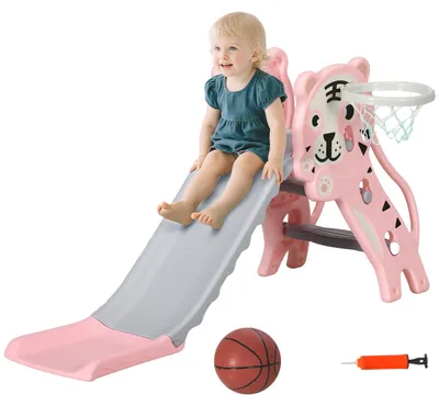 Produktbild von Rodel fš¹r Kinder, Indoor-Rodel fš¹r Kinder, mit Korb, Tiger, von 18 bis 36 Monaten, Rose