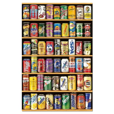 Obrázok produktu pre Educa Mini puzzle - Plechovky na pitie, 1000 dielikov, vrátane lepidla na puzzle