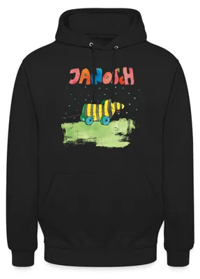 Produktbild von Spreadshirt Janosch Tigerente Schriftzug Uni Hoodie, L, Schwarz