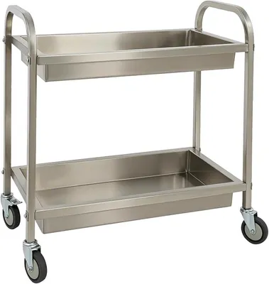 Image de Chariot de service en acier inoxydable, 2 niveaux (plateau)