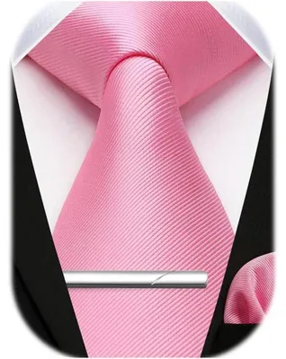 Image de Ensemble cravate et mouchoir de poche pour hommes, uni, marque A-Rosa, largeur de la cravate : 8,5 cm