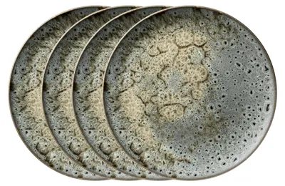 Produktbild von 4-teiliges Graues Steinzeug Teller Set Ø 28 cm, mikrowellengeeignet, spülmaschinenfest