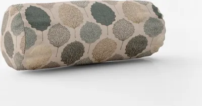 Produktbild von SCHÖNER LEBEN. Kissenhülle Blätter Blattskelett natur grün goldmeta Größe 15x40cm (ØxB) Nackenrolle 15x40cm (ØxB) Nackenrolle Größe