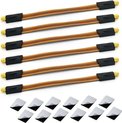 Produktbild von ARLI 6x Fensterdurchführung UltraSlim – Vergoldet | TV SAT Flachkabel Ultraflach 0,2 mm DVB-S2 DVB-T2 für Fenster & Türen