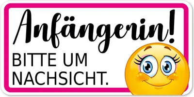 Produktbild von younikat Fahrzeug-Aufkleber Anfängerin I 20 x 10 cm I selbstklebende Folie mit UV-Schutzlaminat wetterfest I Auto-Aufkleber mit Smile für Fahranfänger I Geschenk zum Führerschein I kfz283