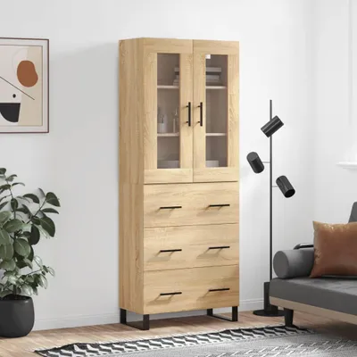 Produktbild von vidaXL Highboard Sonoma-Eiche 69,5x34x180 cm Holzwerkstoff