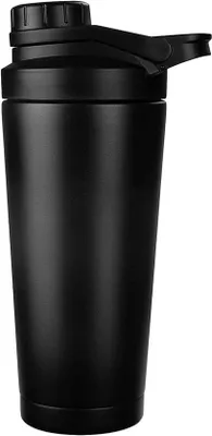 Immagine prodotto di Shaker per proteine da 750 ml, shaker e borraccia in acciaio fuso con isolamento termico, insonorizzato, senza BPA, shaker per frullati proteici, con miscela di gas, per frullati proteici, shaker per il fitness