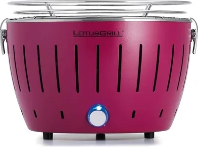 Produktbild von LotusGrill S Small Kompakt Starter-Set Pflaumenlila Holzkohlegrill 5tlg