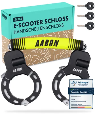 Produktbild von AARON Bolt Handschellenschloss E-Scooter Fahrrad Hochsicherheit Schloss Gelb