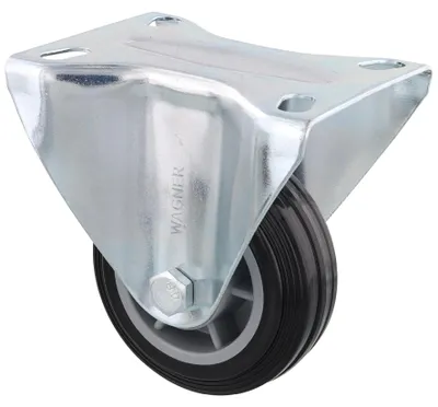 Produktbild von WAGNER Soft-Bockrolle/Möbelrolle Ø 80 mm, Transportrolle mit Rollenlager, Stahl, schwarz, Tragkraft 50 kg - 04358001
