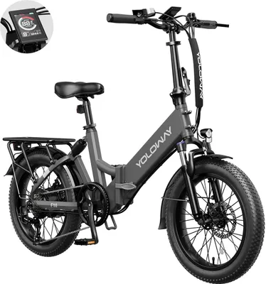 A studio shot of a gray electric bicycle against a white background.