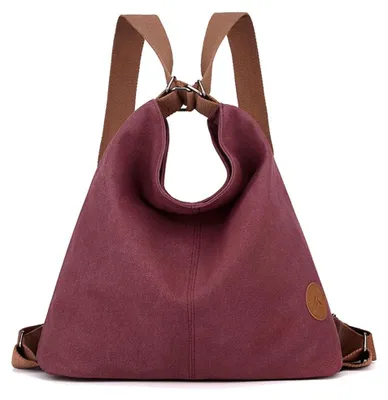 Image de Sac à dos en toile pour femmes, grande capacité