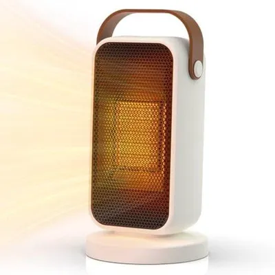 Image de Mini-radiateur électrique silencieux 1200 W, 3 vitesses, économe en énergie, pour chambre, salon ou bureau, blanc