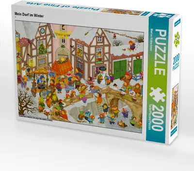 Produktbild von CALVENDO Puzzle Mein Dorf im Winter | 2000 Teile Lege-Größe 90x67cm Foto-Puzzle für glückliche Stunden