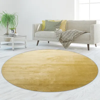 Produktbild von Shaggy Teppich goldfarben Größe - 120 cm Rund