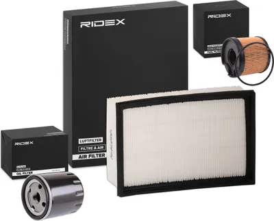 Produktbild von RIDEX Filterset Inspektionspaket Filtersatz passend für PEUGEOT 307 (3A/C) 307 SW (3H) 307 Break (3E) 307 Stufenheck für CITROËN C4 I (LC)