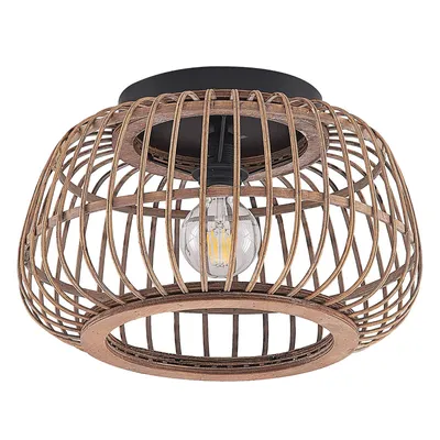 Produktbild von Lindby Deckenleuchte Bominio, Ø 40 cm, Rattan, Holz, E27