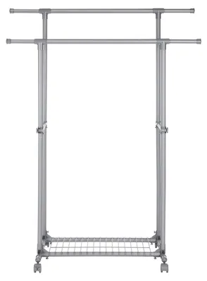 Produktbild von Ausziehbarer Kleiderständer auf Rollen | Grau | 87x52x166 cm