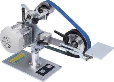 Produktbild von Elektrischer Mini-Bandschleifer - Set - 220V 550W - Brushless-Motor 5000 U/min - Band 762×25 mm (76,2×2,5 cm) - Bandgeschwindigkeit 30 m/s - Schwarz