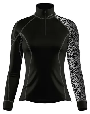 Obrázek produktu pro Dámské funkční triko dlouhý rukáv se zipem LEO černá/šedá Bamboo Thermo - Šedá / XL