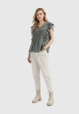Image de Chemise pour femme SAPORTA - couleur olive, taille M