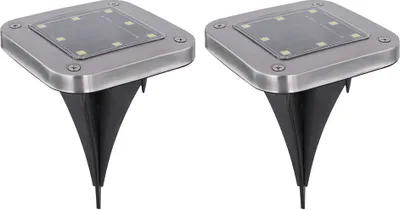 Produktbild von 2x LED Solarleuchte, Wegeleuchte, Edelstahl, H 13 cm