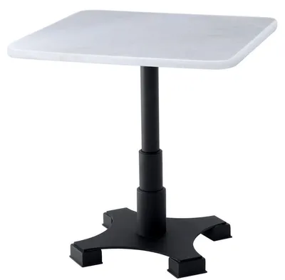 Produktbild von Casa Padrino Luxus Esstisch Weiß / Schwarz 75 x 75 x H. 75 cm - Küchentisch mit quadratischer Marmorplatte - Esszimmer Möbel