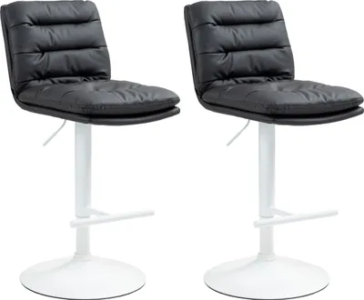 Produktbild von 2er Set Barhocker HLO-CP246 Kunstleder weiß  schwarz