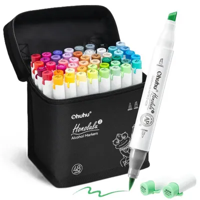 Productafbeelding van Alcoholmarker-set "Honolulu B-02", met dubbele punt, 48 stuks