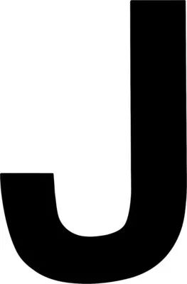 Produktbild von Klebebuchstabe "J" schwarz 35 mm