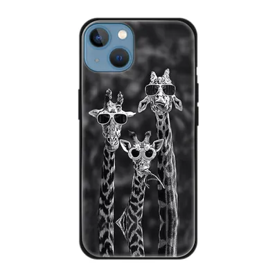 Produktbild von König Design Hülle kompatibel mit Apple iPhone 13 Kunststoff Soft Handyhülle - Handy Case 3 Giraffen