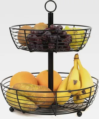 Produktbild von Etagere - 2 stöckig - große Obsttellern - Präsentation von Obst - stilvoller Obstkorb - Obstschale - H=33 cm - D= 29 cm