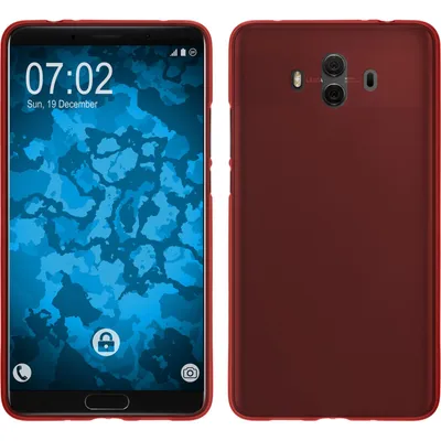 Produktbild von PhoneNatic Case kompatibel mit Huawei Mate 10 - rot Silikon Hülle matt Cover