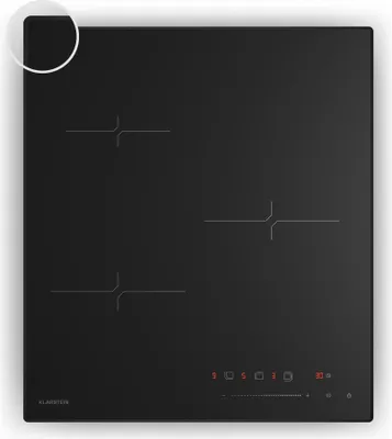 Image de Klarstein Velaire Plaque Induction 45cm - 3 Zones, 5500W, Curseur Tactile, Minuterie, Verrouillage Enfant, Indicateur Chaleur Résiduelle, Plaque Cuisson Induction Encastrable