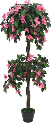 Produktbild von Künstliche Rhododendron-Pflanze mit Topf 155 cm Grün und Rosa