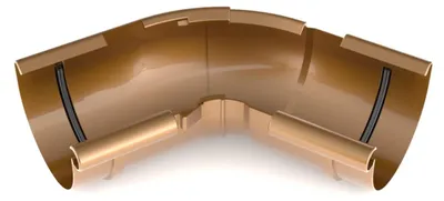 Obrázek produktu pro BRYZA nastavitelný vnitřní roh žlabu 120°–145° plastový Ø 125 mm, Měděná RAL vlastní