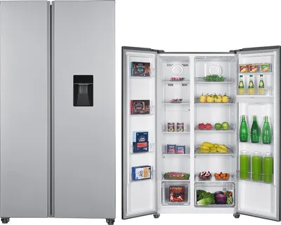 Produktbild von PKM NoFrost Side by Side Kühlschrank 529L Wasserspender silber