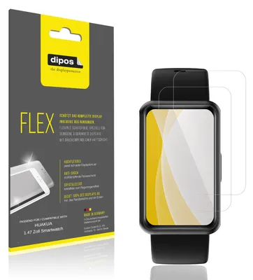 Immagine prodotto di 2x Pellicola protettiva per HUAKUA 1.47 Zoll Smartwatch, rivestimento al 100%, Protezione dipos Flex