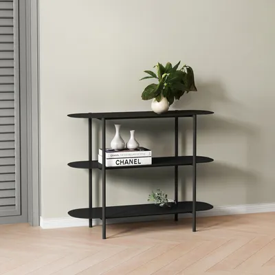 Obrázok produktu pre Konzolový stolík 'Enebakk' Stojaci regál 70x90x32cm čierny
