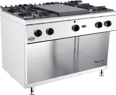 Image de Cuisinière à gaz Combisteel à 4 brûleurs sans portes, en acier inoxydable