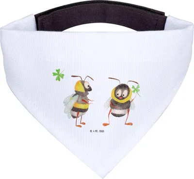 Produktbild von Mr. & Mrs. Panda Halstuch Hund Hummeln Kleeblatt - Weiß - Geschenk, Biene, Spruch Fröhlich, Positiv, Hundehalstuch, Lustige Sprüche, Tuch, Deko, Hummel, Hunde, Schal