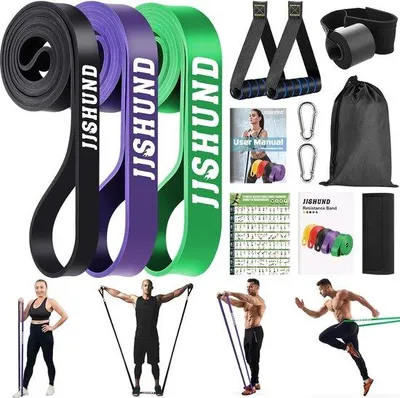Image de Ensemble de bandes de résistance Famanu, avec 3 niveaux de résistance – Noir, violet, vert
