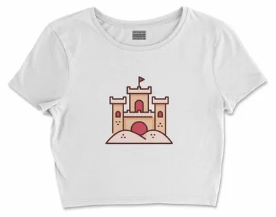 Immagine prodotto di Bona Basics, T-shirt crop basic stampato, donna, 100% cotone, bianco, casual