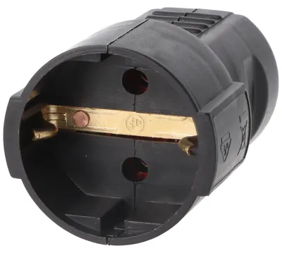 Produktbild von Schutzkontaktkupplung für Schuko-Stecker, 1-fach, VDE-, schwarz