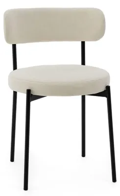Produktbild von Polsterstuhl aus Bouclé-Stoff TEDDY in Hellbeige für das Wohn- und Esszimmer