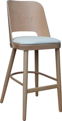 Produktbild von Barhocker Tresen Hocker Holz Buche massiv natur Polstersitz Kunstleder creme H-69 cm, fertig montiert. Belastbarkeit 120 kg *TB011