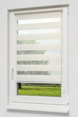 Produktbild von Qualitätsdoppelrollo mit Klemmträgern (B x H) 90cm x 150cm in beige/leinen, zum Klemmen und Schrauben