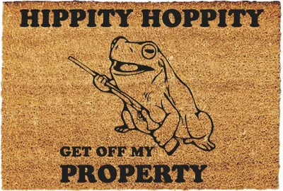 Produktbild von Giftstory Fußmatte Kokos Hippity Hoppity -Geschenk -Fussmatten Haustür - Willkommen Doormat - Lustig Türmatte - Größe: 60x40 cm
